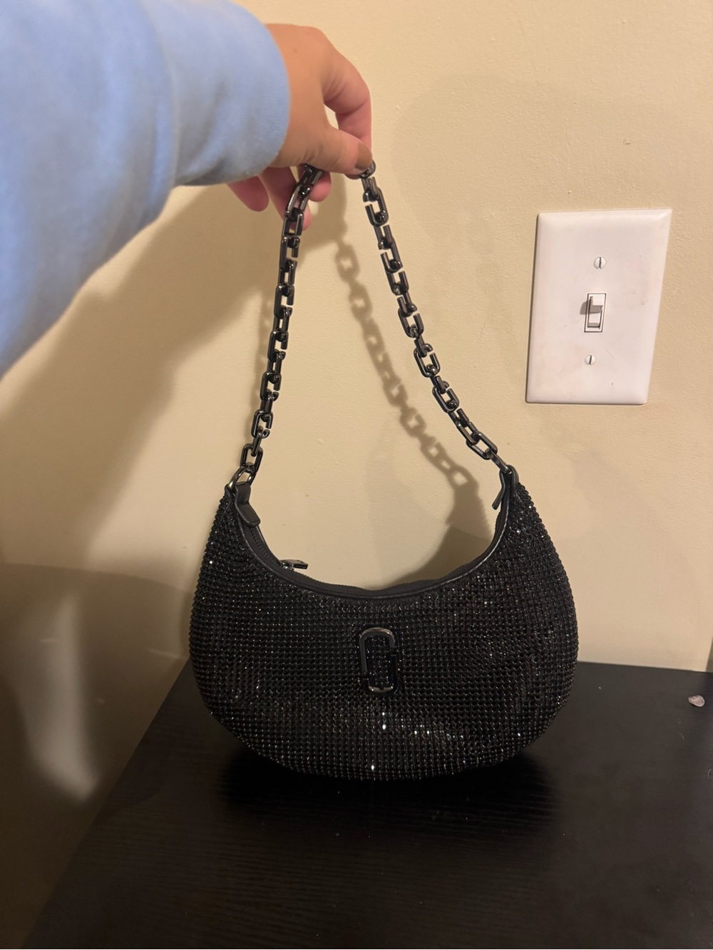 MARC JACOBS The Rhinestone Small Curve Bag